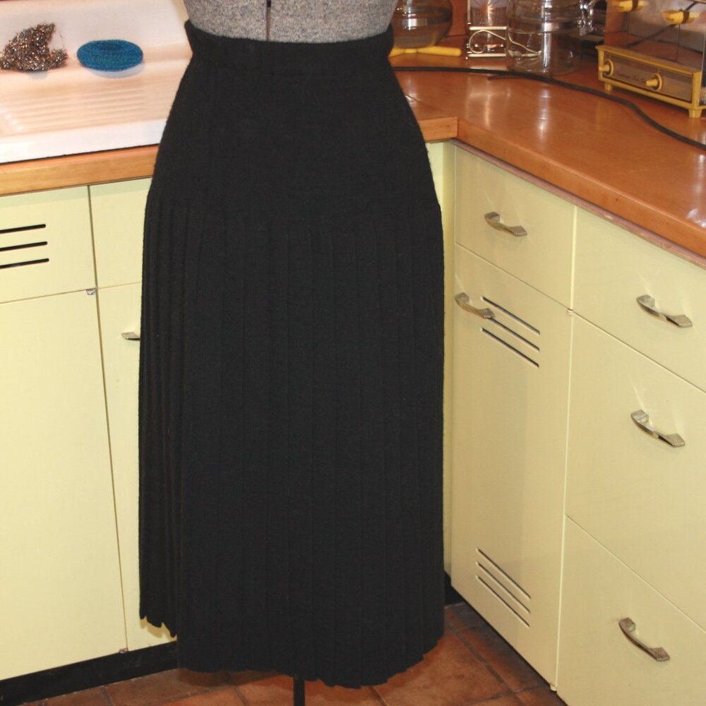 French Knit Stretch Skirt High Waist